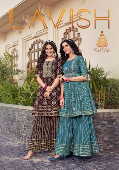 Lavish Vol 1 By Kajal Style Stylish Flair Sharara Embroidery Kurti